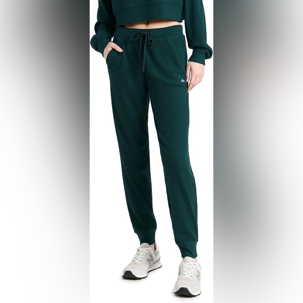 Alo Muse Sweatpant Green Emerals Corduroy Pants Size Small